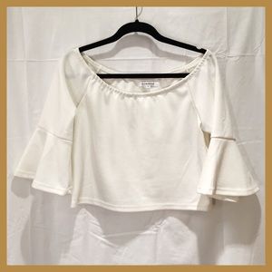 ASOS Off-Shoulder Fluted Sleeve Top